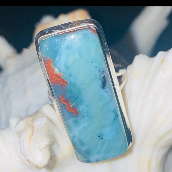 Jewelry - Caribbean Larimar statement Handcrafted ring